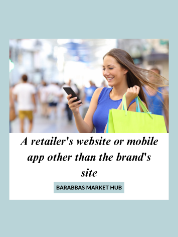 A retailer's website or mobile app other than the brand's site