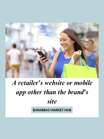 A retailer's website or mobile app other than the brand's site
